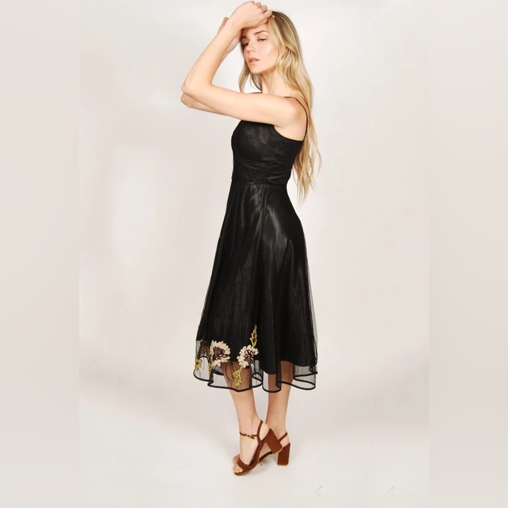 Betsey Johnson Dress vintage Y2K black applique tulle dress - Picture 2 of 16